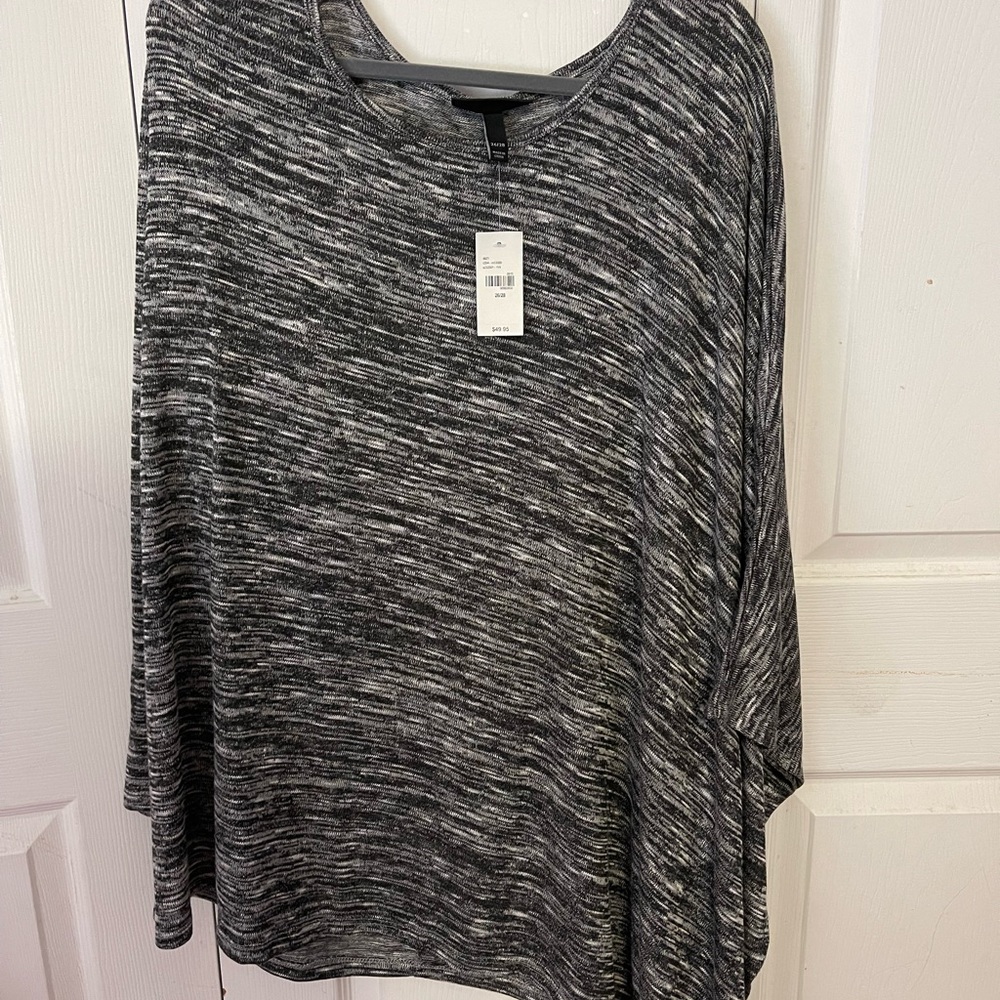 Lane Bryant 26/28 Single long sleeve top with second shawl style sleeved new
